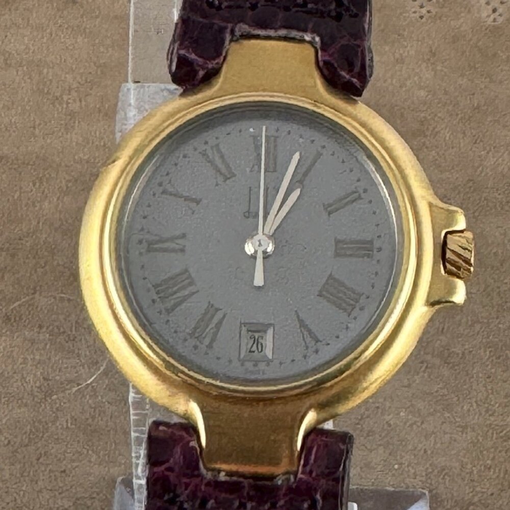 Vintage 1990's Dunhill Fancy 18 Karat Gold Plated Ladies Watch